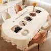 Toalha de Mesa Estilo Medieval Impermeável e à Prova de Óleo Sem Lavagem Novo Modelo 2025 Toalha de Mesa para Mesa de Centro de Sala de Estar de Luxo Leve e de Alta Qualidade