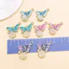Accesorios de Colgante de Mariposa de Aleación de Zinc de Lujo Ligero con Pedrería Estilo Coreano Accesorios para Pulsera Pendientes Llavero Hechos a Mano DIY