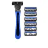 Aparelho de barbear manual de 3 lâminas para homens, lâmina de aço inoxidável, lâminas substituíveis, disponível para atacado