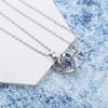 Zhen Rong Tmall Hot Selling 925 Prata Banhado Amor Coração Em Forma De Cristal Azul Pingente Colar Puro Jóias Feminino Uma Peça