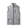Chaleco de Trabajo con Cuello Alto para Hombre de Primavera y Otoño, Chaleco para Fotografía al Aire Libre, Chaleco Deportivo, Chaqueta de Pesca, Personalizable con Estampado, Cremallera de Doble Sentido