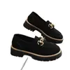 Comercio Electrónico Transfronterizo Otoño 2026 Mocasines Nuevos Talla Grande Casual Gamuza Estilo Británico Zapatos de Mujer Tacón Grueso Suela Gruesa Zapatos de Vestir