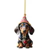 Nuevo Producto Transfronterizo Colgante Interior de Coche Dachshund Decoración de Árbol de Navidad Decoración Colgante Decoraciones Navideñas para el Hogar