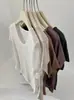 Camiseta Feminina Tencel Lã com Barra Curva Gola Redonda Manga Flare Manga Curta, Top Macio e Amigo da Pele com Barra Frontal Curta e Traseira Longa, Adequada como Camada Base