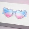 2025 nuevos gafas de sol para niños con perlas y diamantes, letras en inglés, gafas de amor para bebé, gafas para fiesta de gala fábrica