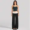 Conjunto de fitness transfronterizo, con un elegante diseño en la espalda, camiseta sin mangas deportiva de secado rápido, cintura con bloques de color y pantalones para correr y yoga al aire libre para mujer