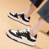 Tenis de Piel con Cordones y Suela Gruesa para Mujer, Punta Redonda, Bajos, Transpirables, Combinables, Deportivos, Casuales, Primavera 2023, Nuevos Colores