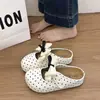 Nuevas Zapatillas Mocasín de Lunares Franceses con Lazo para Mujer Otoño 2026, Suela Suave, Antideslizantes, Zapatos con Plataforma Interior para Uso en Exteriores