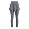 Conjunto de Yoga Red Social para Mujer Cuello Cuadrado Temperamento Manga Larga Pantalones Falsos de Dos Piezas Tacto Nude Ropa Deportiva para Pilates Conjunto de Dos Piezas Mujer Otoño