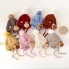 Gorro Chenjing para Bebé Otoño e Invierno Nuevo Estilo Coreano Lindo Animal Decorativo Bola de Pelo Gorro de Punto Cortavientos Cálido Gorro Protector de Orejas