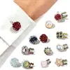 Camisa de Verano con Botones Estilo Coreano Cubierta Decorativa para Botones DIY Flor Diamante Cuadrado Cubierta de Botón Desmontable Base de Cobre