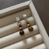 Elegante Collar con Colgante de Hongo de Perlas de Arroz de Piedra Natural Melard Estilo Bosque Vintage Set de Pendientes y Collar de Gama Alta para Mujer