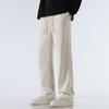 Pantalones de Pierna Ancha con Colgante de Color Sólido para Hombre Primavera y Otoño Sueltos Marca de Moda Rectos Casuales Combinables Pantalones Deportivos Invierno Pantalones con Forro Polar