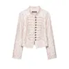ZA comércio exterior transfronteiriço moda feminina item quente 2026 outono novo moda europeia e americana estampa floral blazer justo para mulheres