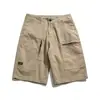 Shorts de Trabajo Nuevos de Verano para Hombres Jóvenes, Marca de Moda Trendy, Bolsillos Grandes Únicos, Pantalones Casuales de Cinco Puntos con Cremallera Retro