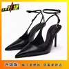 Sandalias de Tacón Alto Fino para Mujer 2025 Principios de Primavera Estampado de Serpiente Correa Única con Hebilla Versátiles Profesionales Sexy Punta Fina