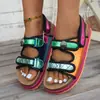 Chinelos Femininos Tamanho 25, Novo Estilo de Verão com Design de Cabeça de Águia, Sandálias de Dedo Coloridas Transfronteiriças de Tamanho Grande para Uso ao Ar Livre, Sandálias de Praia Planas