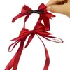 Acessórios de Cabelo Infantis para Meninas, Presilhas de Cabelo com Fita Longa para a Parte de Trás da Cabeça, Laço Doce de Princesa, Prendedor de Cabelo Dupla Camada, Enfeites para a Cabeça