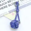 Llavero Colgante Bola Trenzada de Cordón de PU Creativo Elegante Simple Anillo para Llave de Coche Colgante para Bolso de Hombre y Mujer