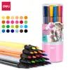 Deli 7060-24 color barra hexagonal delgada acuarela para niños lavable pincel creativo estudiante pintura grafiti