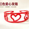 Fabricantes de Dongguan fornecem tiara de plástico oca com cinco corações de pêssego estilo coreano multicolorida de fileira dupla com dentes