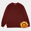 Sudadera Gruesa de Estilo Holgado Perezoso Color Rojo Brillante para Mujer, Forrada de Polar de Alta Calidad, Chaqueta Superior Versátil para Pareja para Otoño e Invierno