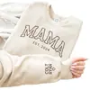 Amazon Transfronterizo Día de la Madre Ropa Dulce Bordada Explosiones Un Texto Hueco Personalizado Ropa Dulce Bordada con el Año