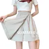 Pantalones Falda Yamamoto para Mujer, Pantalones de Cinco Puntos Anchos Holgados de Verano Finos, Pantalones Cortos Deportivos Casuales de Seda de Hielo