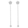 Pendientes de Acero de Titanio Elegantes de Alta Calidad, Moda Simple de Lujo Ligero Estilo Japonés y Coreano, Versátiles, Láser, Cara, Flor de Ciruelo, Línea de Oreja, Personalidad Única