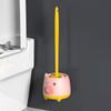 Cepillo de Inodoro Doméstico Forma de Cerdito Cepillo de Limpieza Tipo Pared Montado en la Pared Cepillo de Inodoro de Plástico con Base