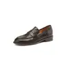 Mocassins de Couro Integral Estilo Britânico, Novo Modelo para o Festival da Primavera de 2026, Sapatos Casuais de Couro Planos com Corte Profundo para Mulheres