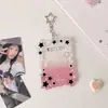 Portatarjeta de Control de Acceso de Acrílico Transparente, Tarjeta de Autobús, Cubierta Protectora para Tarjeta de Comedor Estudiantil, Tarjeta de Trabajo, Llavero para Mochila con Foto de Fan