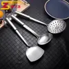 Espátula de Aço Inoxidável Conjunto de Cozinha Escorredor de Cozinha Utensílios Domésticos Panela Quente Espátula Colher de Sopa Atacado Frigideira Antiaderente Anti-Escaldante