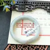 Um Item, Uma FotoJadite Grau A Textura Fina, Úmido e Semelhante à Água, Jade Vermelho com Pontos Dourados, Pulseira Bolo de Osmanthus, Tamanho 52 a 60