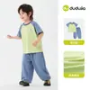 Conjunto de Moda Familiar Dudu para Niños Pantalones de Manga Corta para Niños Camiseta Ligera de Verano para Niñas