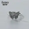 Anillo Mariposa Diablo para Mujer Plata de Ley s925 Envejecida Vintage Estilo Punk Anillo de Dedo Moda Personalizado Coreano Dongdaemun