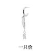 Aretes Largos de Borla de Zirconia Moda Simple Personalidad para Mujer Exquisitos Aretes Asimétricos de Cadena con Pedrería Adelgazantes para Rostro Redondo