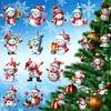 Enfeites de Madeira para Árvore de Natal Transfronteiriços Conjunto de Bonecos de Neve Exibição de Janela Decoração de Casa Shopping Feriados Placas de Madeira