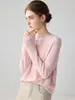 Nuevo suéter de punto para mujer de otoño e invierno, 100% cachemira, cuello medio alto, calado, estilo simple versátil, top base