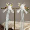 Antiguo Pasador de Pelo de Conejo con Cinta Larga Súper Hada Lazo de Felpa Tocado Hanfu Par Accesorios Lindos para Niños