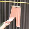Leggings de Verano para Niñas Modernos para Niños Elegantes Elásticos Estilo Coreano Volantes Bordado de Corazón Pantalones Capri