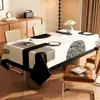 Mantel Rectangular para Mesa de Café Estilo Retro Americano de Lujo Ligero de Gama Alta Impermeable, Resistente al Aceite, Lavable, Resistente al Calor, PVC