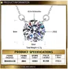 Colgante de moissanita de un solo punto de cuatro puntas de 2 quilates collar de plata de ley maciza S925 comercio exterior joyería de lujo ligero para mujer venta al por mayor