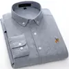 Camisa de manga larga para hombre con logo de caballo bordado transfronterizo, talla europea, tejido Oxford 100% algodón, camisa 100% algodón para hombre con un tacto de alta gama