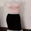 Falda de cadera para mujer de primavera y otoño Talla grande Falda Profesional Ol Falda de un paso para el trabajo Cintura alta Falda corta elástica Falda corta para mm gordos