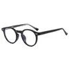 Gafas de comercio exterior monturas bloqueo luz azul TR90 montura redonda pasador de inserción CP montura de gafas graduadas negra borla montura óptica