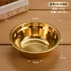 Tigela de Sopa Extra Grossa de Aço Inoxidável, Tigela de Sopa Redonda Cor Dourada Comercial, Tigela Espessada para Cantina, Tigela para Lavar Legumes, Tigela para Refeição de Aluno Escolar