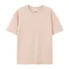 69000 Algodão Penteado 220g Camiseta de Marca da Moda com Logo Estampado Solta Tamanho Grande Gola Redonda Camiseta Masculina