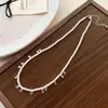 Collar de Perla Rosa Gota de Agua, Dulce Elegante, Cadena para Clavícula Versátil y Exquisita, Lujo Accesible y Accesorios de Moda de Alta Gama