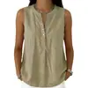 2026 Verano Europeo y Americano Transfronterizo Sitio Independiente de Amazon Nueva Ropa para Mujer Holgada y Cómoda Sin Mangas Cuello en V Color Sólido Camisa